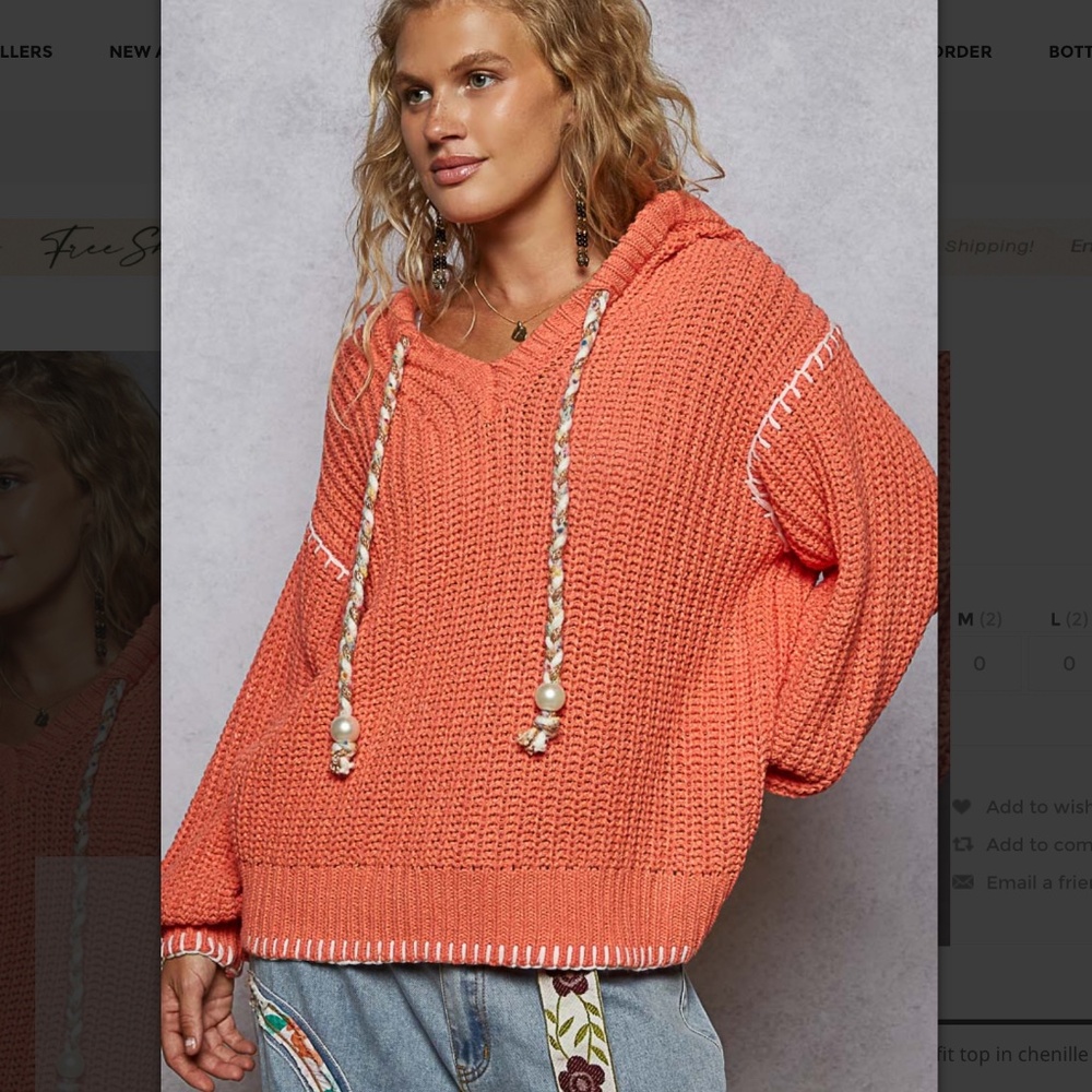 POL “ Doreen “ POL Chenille Sweater with Hood SR31